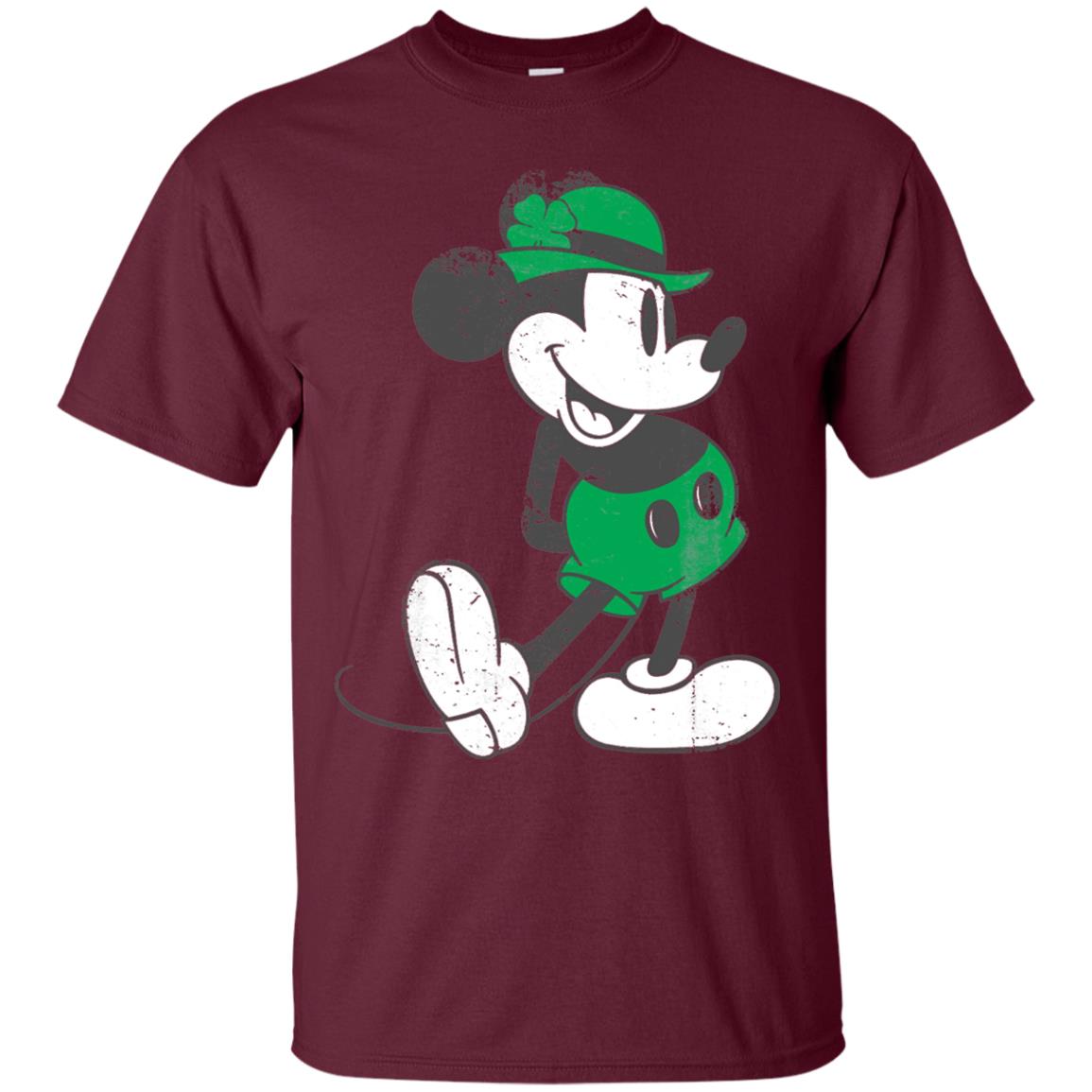 Mickey Mouse St. Patrick_s Day T-shirt Maroon