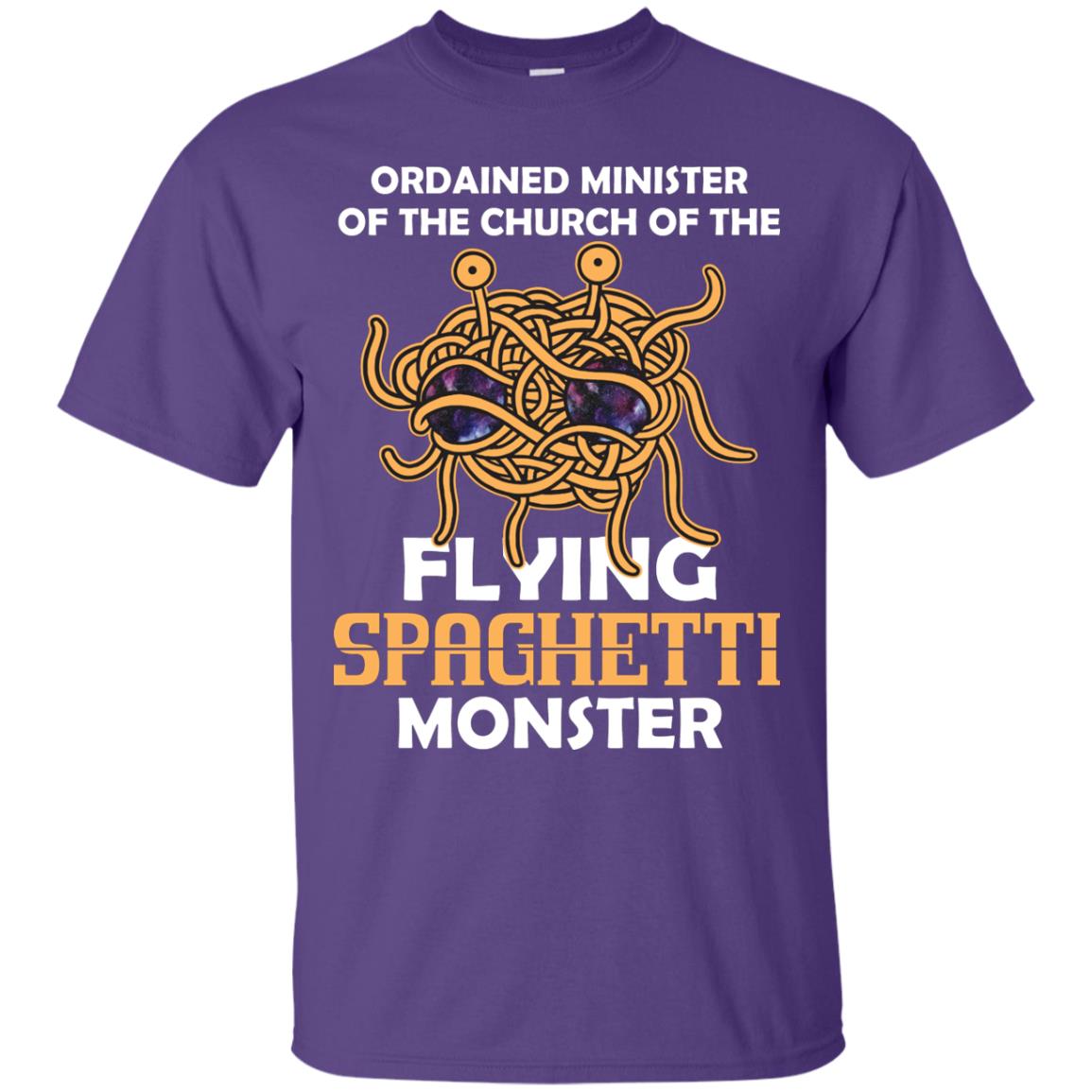 Ordained Minister Of The Church Of The Flying Spaghetti Monster Pastafarian T-shirt Purple