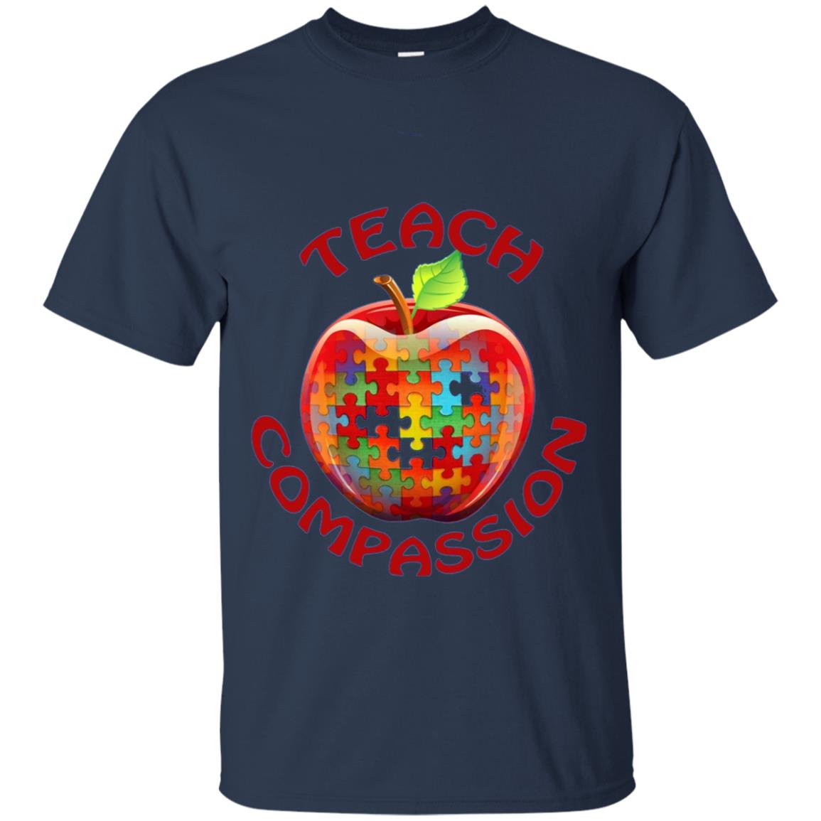 Teach Compassion Autism Awareness T-shirt Navy