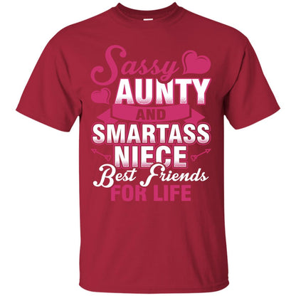 Sassy Aunty And Smartass Niece Best Friends For Life Shirt Cardinal