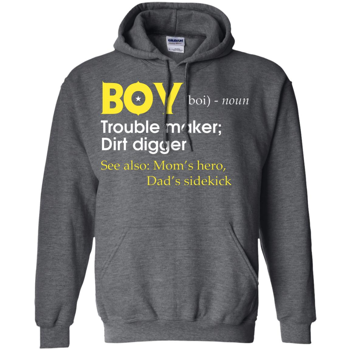 Boy Definition Trouble Maker Dirt Digger Shirt Dark Heather