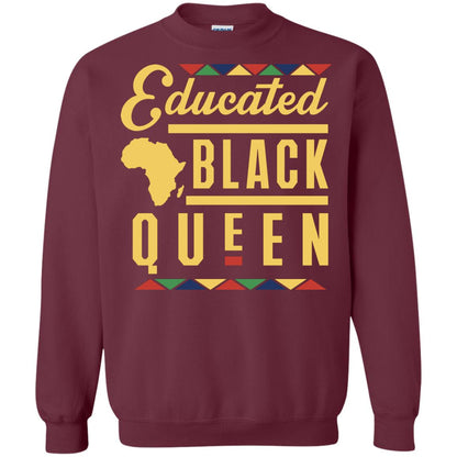 African American T-shirt Educated Black Queen Maroon
