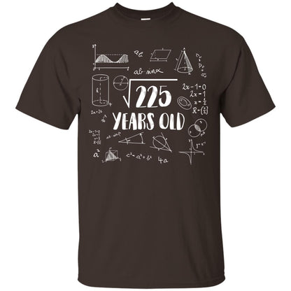 Square Root Of 225 15th Birthday 15 Years Old Math T-shirt Dark Chocolate