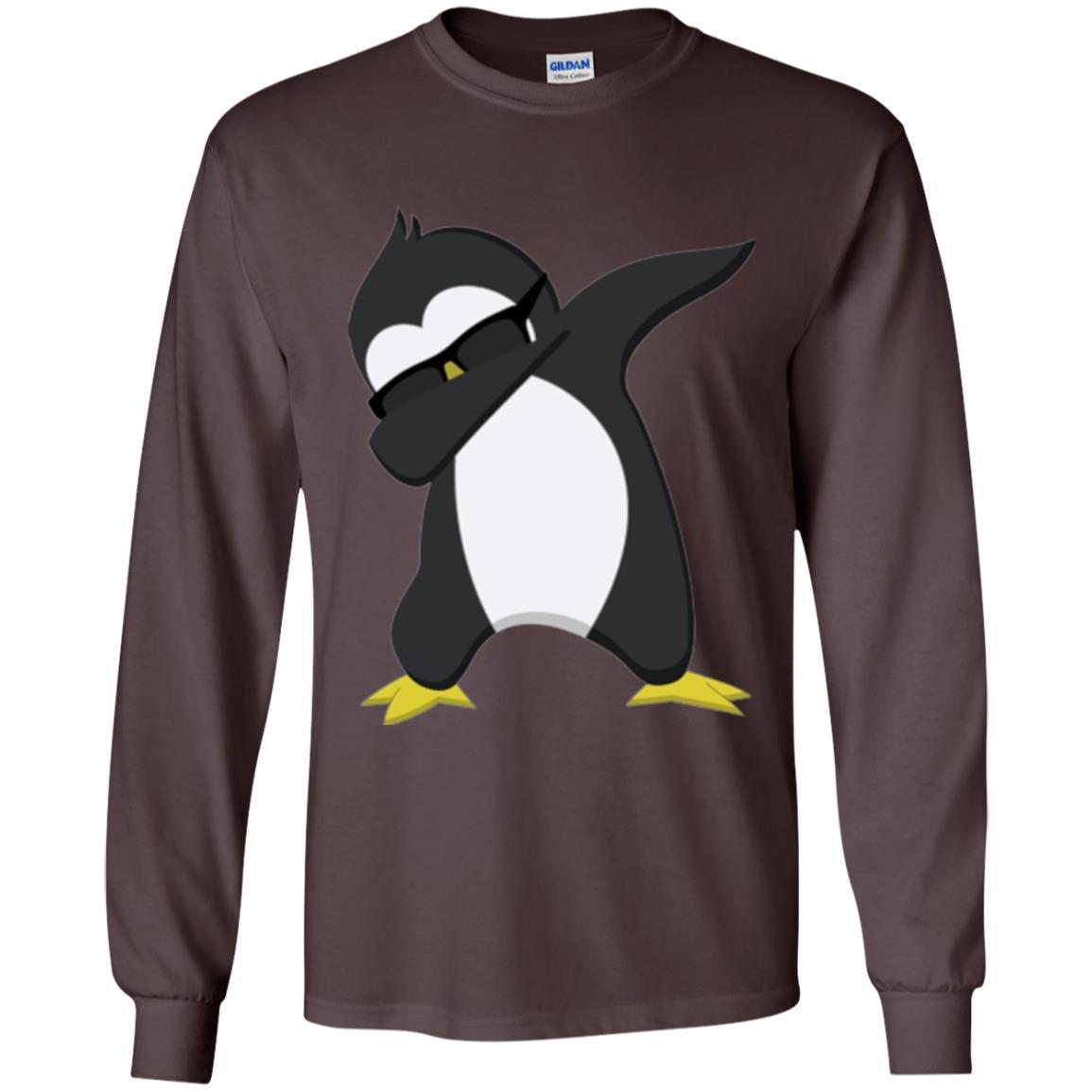 Chirstmas T-shirt Dabbing Penguin Dark Chocolate