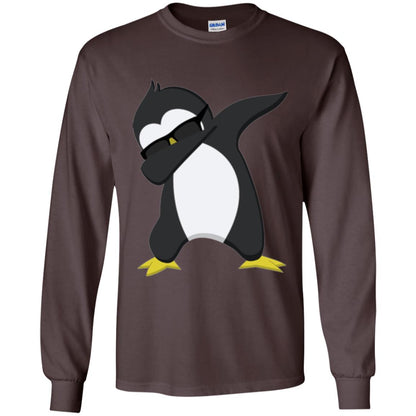 Chirstmas T-shirt Dabbing Penguin Dark Chocolate