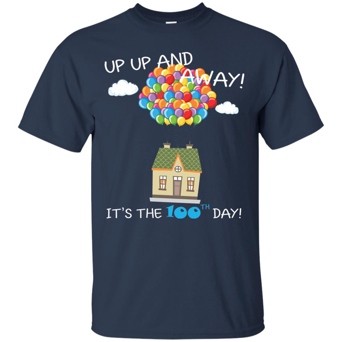 Kindgarten Teacher T-shirt Balloon One Hundred Days Of School Navy