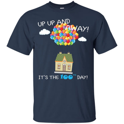 Kindgarten Teacher T-shirt Balloon One Hundred Days Of School Navy