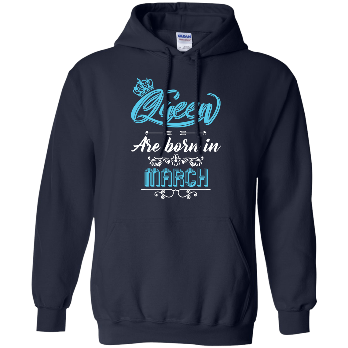 Brithday T-Shirt Queen Are Born In March Navy