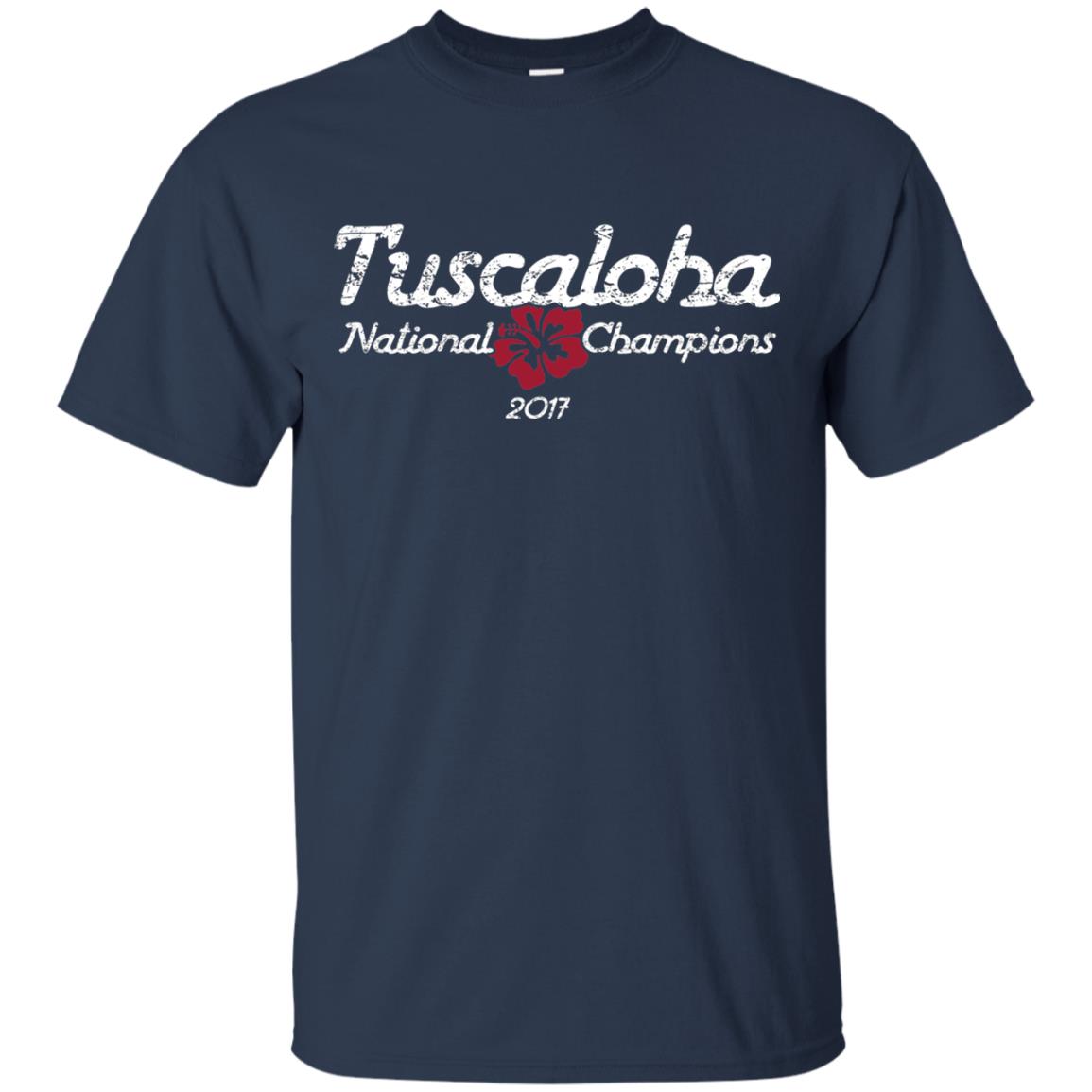 Football T-shirt Alabama Tuscaloha National Champions 2017 Navy