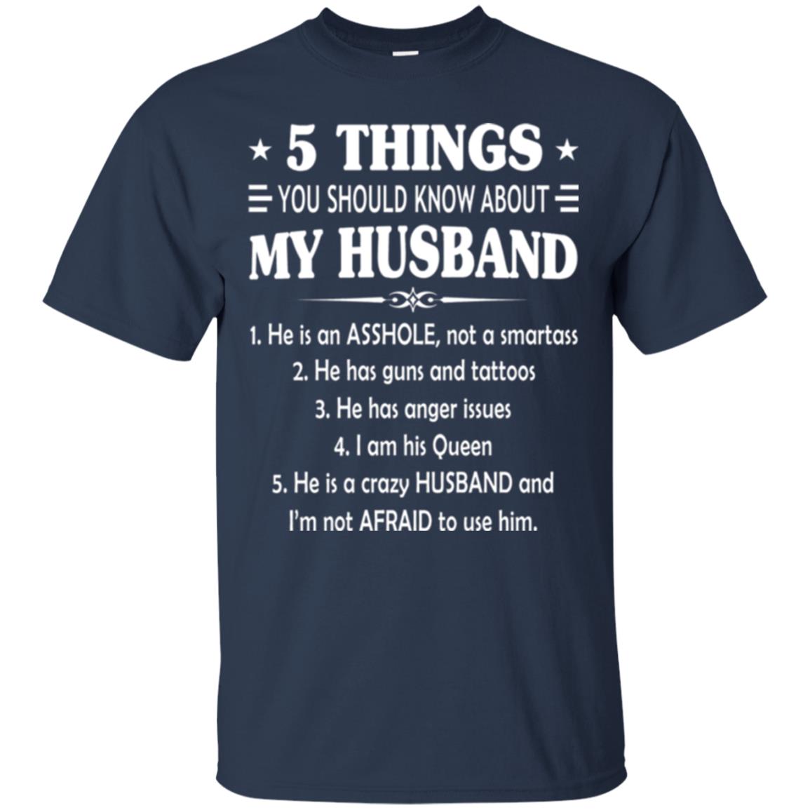 Wife T-shirt 5 Things You Should Know About My Husband Navy