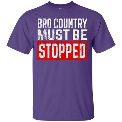 Bro Country Must Be Stopped Traditional Outlaw Country Shirt Purple