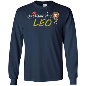 Cute Leo Girl Birthday Lip Slay T-shirtG240 Gildan LS Ultra Cotton T-Shirt
