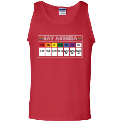 Gay Agenda Funny Lgbt T-shirt Red