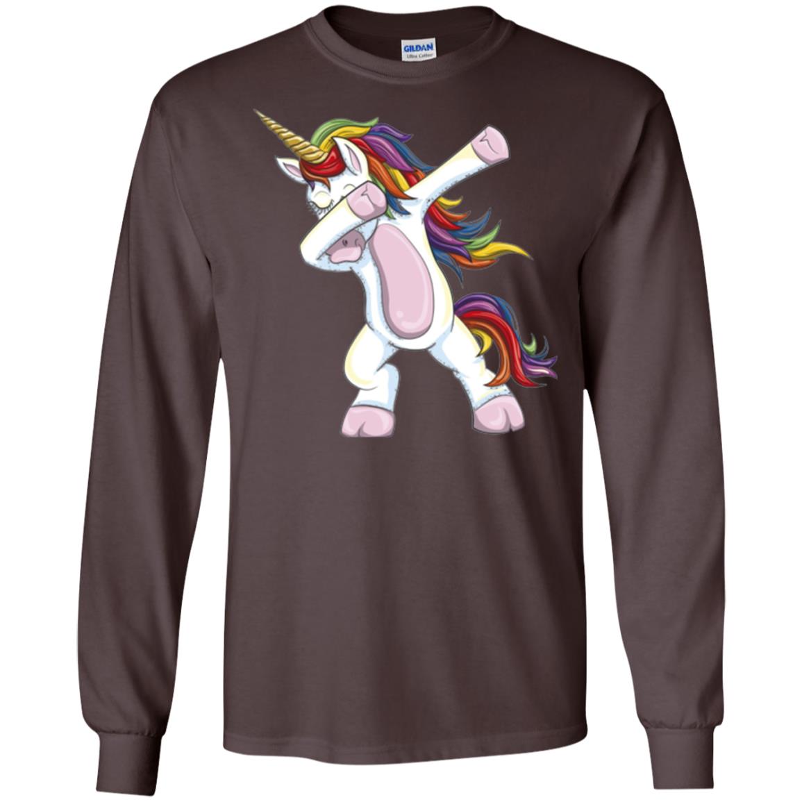 Dabbing Unicorn T-shirt Dark Chocolate