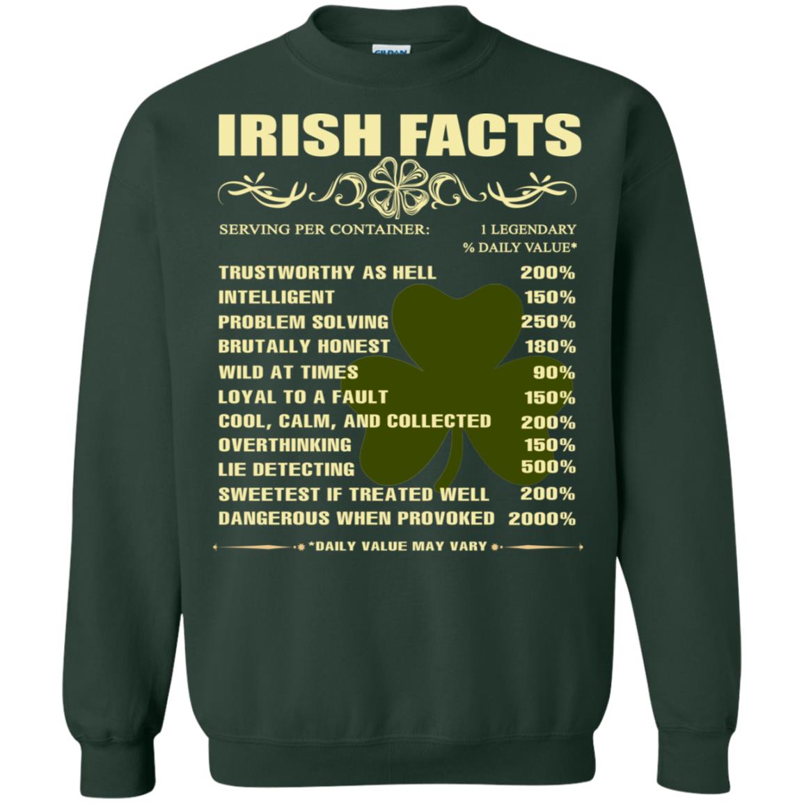 Irish Facts Intelligent Problem Solving Shirt Forest Green