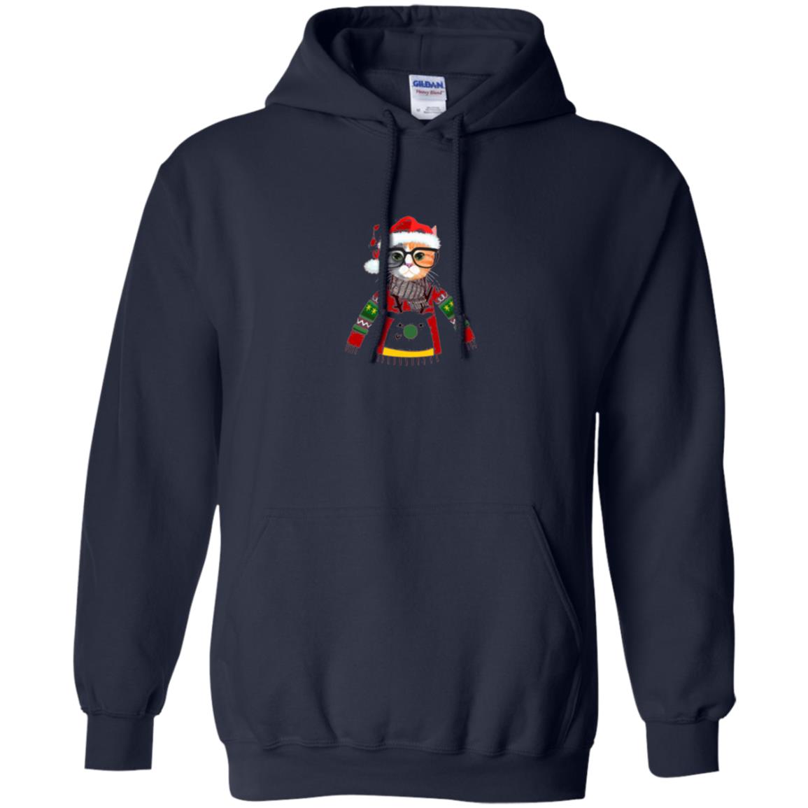 Cat Lovers T-shirt Meowy Christmas Navy