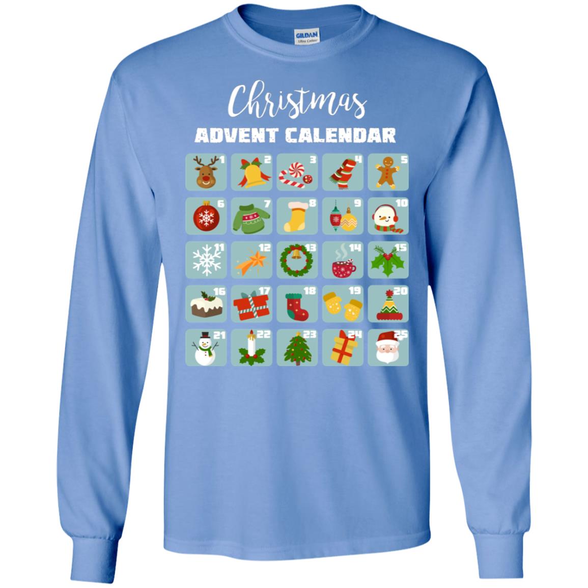 Christmas Calendar December 2018 Gift Shirt Carolina Blue