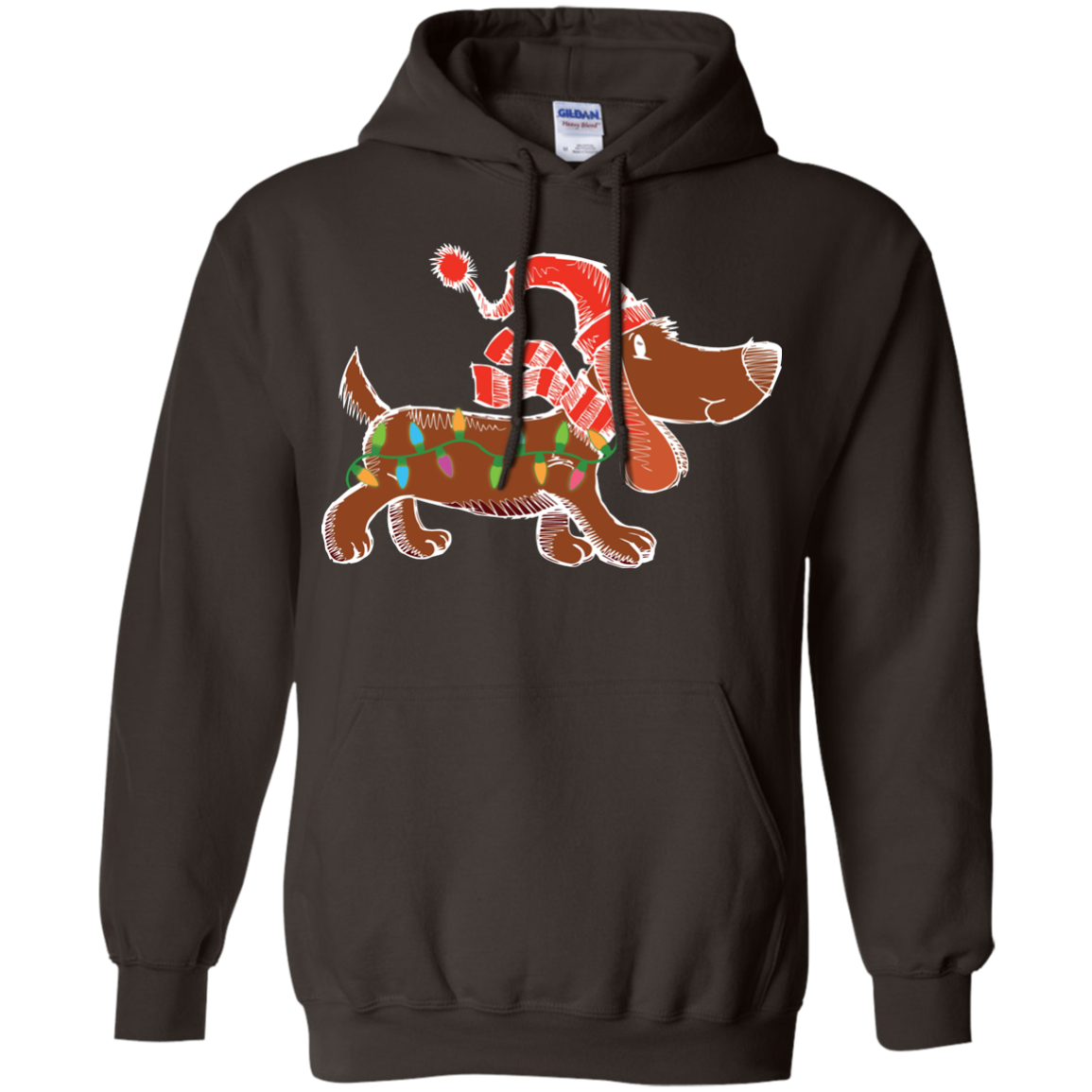 Dog Lover T-Shirt Christmas Lights Labrador Retriever Dog Lover Dark Chocolate