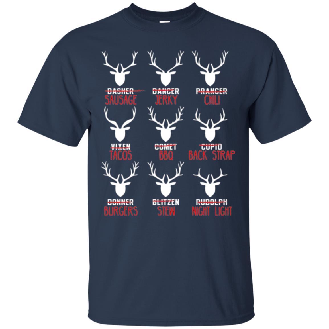 Christmas T-shirt Hunters All Of Santa's Reindeer Navy