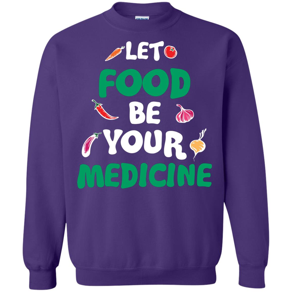 Vegetarian T-shirt Let Food Be Your Medicine Purple