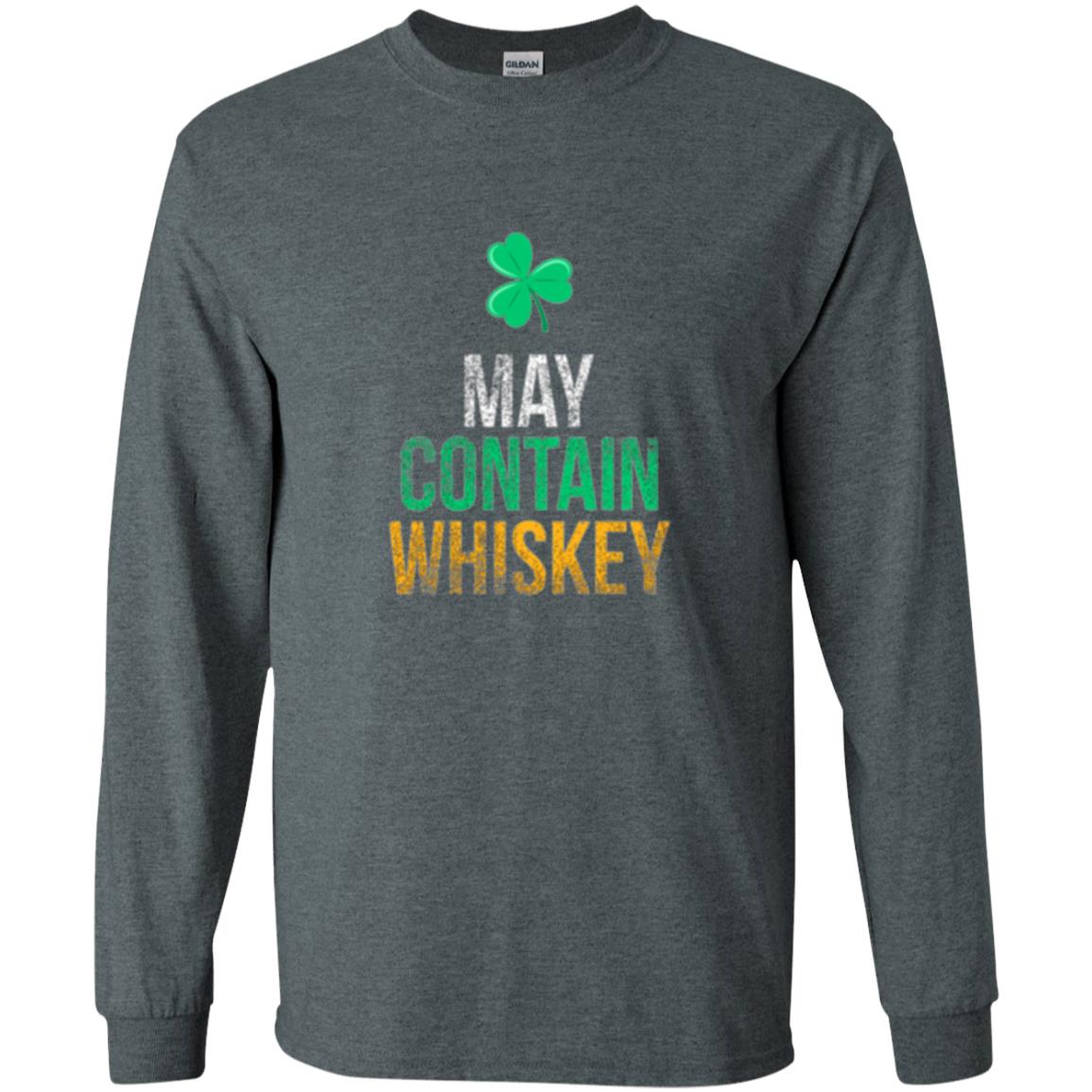 Funny St. Patricks Day T-shirt May Contain Whiskey Dark Heather