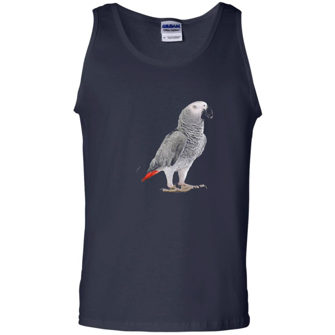 Funny African Grey Parrot Bird T-shirt Navy