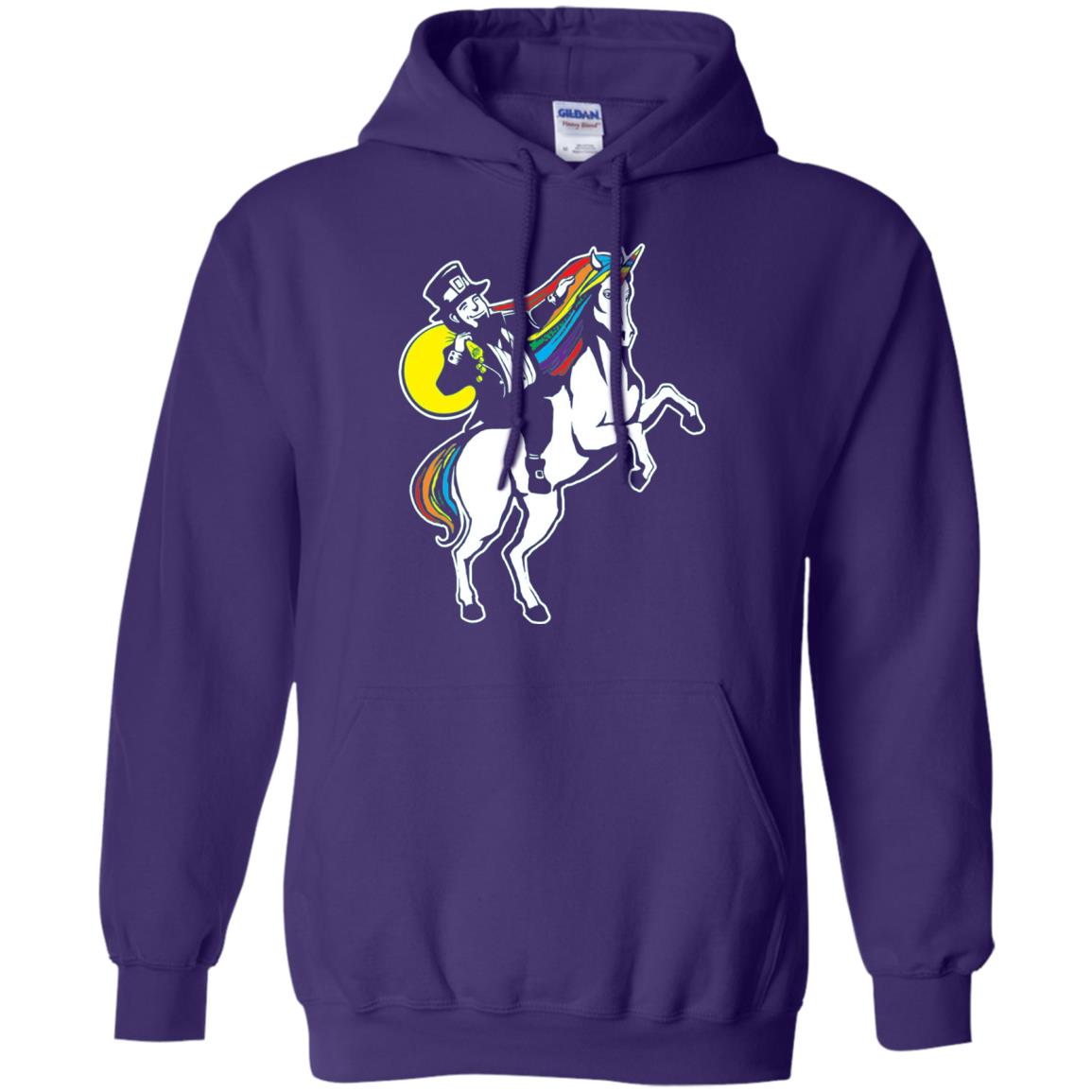 Lepricorn Leprechaun Riding Unicorn St Patrick_s Day T-shirt Purple