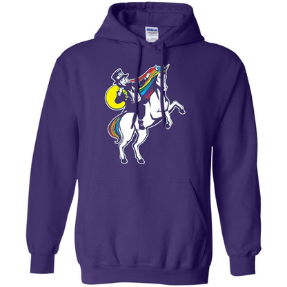 Lepricorn Leprechaun Riding Unicorn St Patrick_s Day T-shirt Purple