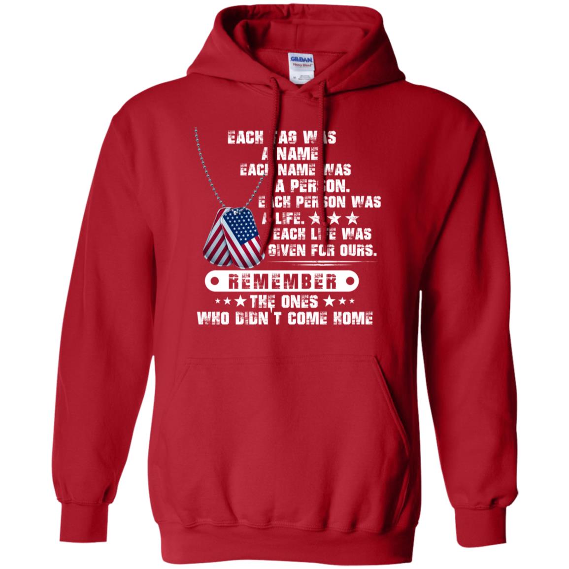 Each Tag Was A Name. Each Name Was A Person. Each Person Was A Life Shirt Red