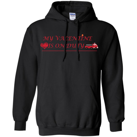 My Valentine Is On Duty Firefighter's Girlfriend Shirt Black