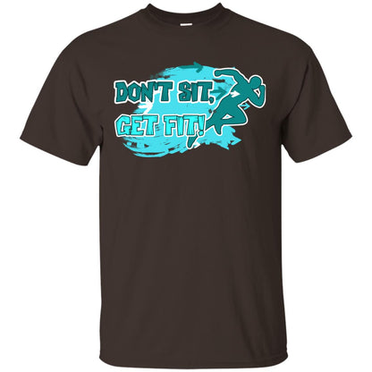 Dont Sit Get Fit Runner Shirt Dark Chocolate