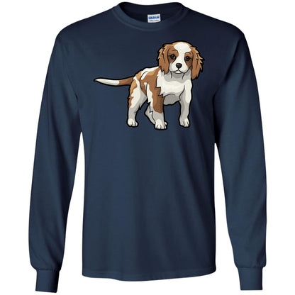 Cute Blenheim Cavalier King Charles Spaniel T-shirt Navy