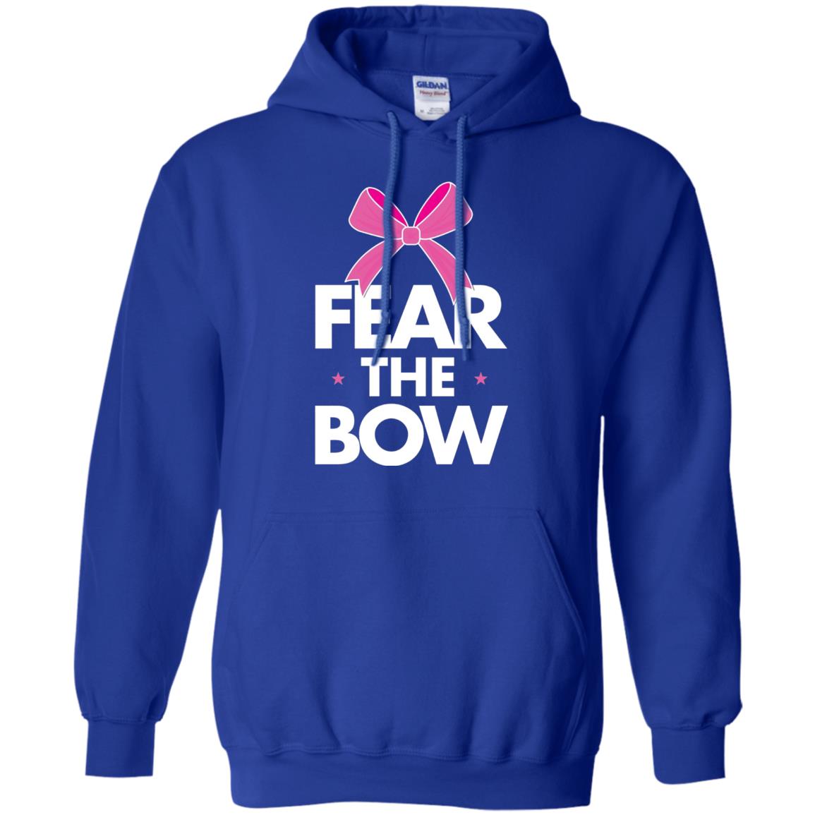Fear The Bow Big Pink Bow Cheerleader Apparel Shirt Royal