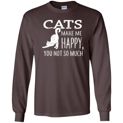 Cat Lover T-shirt Cats Make Me Happy You Not So Much Dark Chocolate