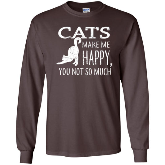 Cat Lover T-shirt Cats Make Me Happy You Not So Much Dark Chocolate