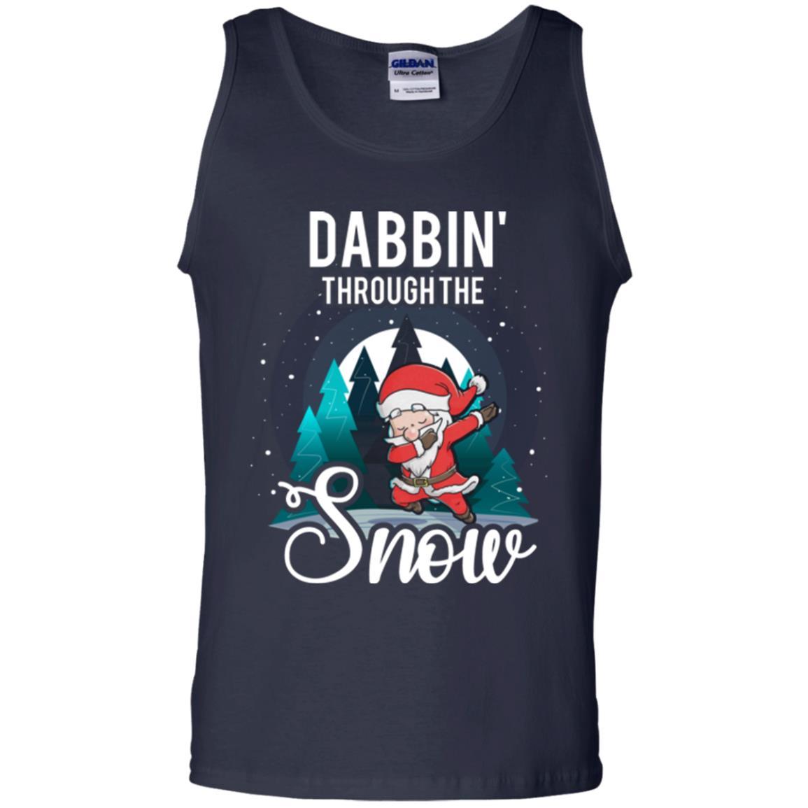 Christmas T-shirt Santa Claus Dabbing Through The Snow Navy