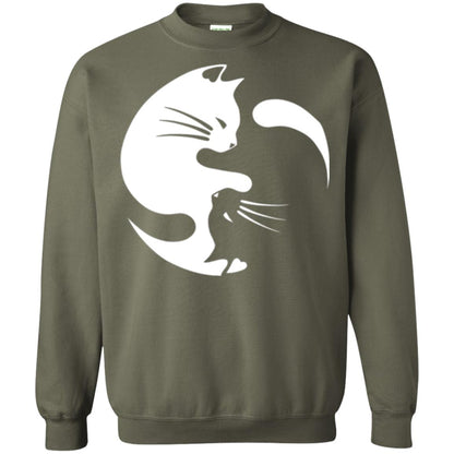 Ying Yang Cat T-shirt Military Green