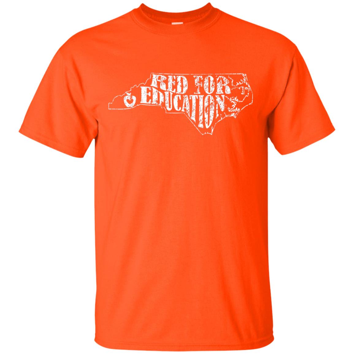 Distressed North Carolina Nc Red For Educator Shirt Orange