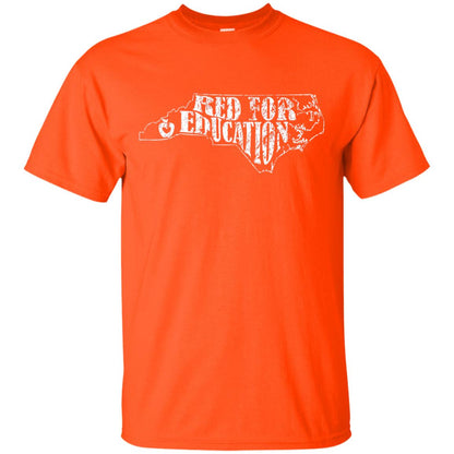 Distressed North Carolina Nc Red For Educator Shirt Orange
