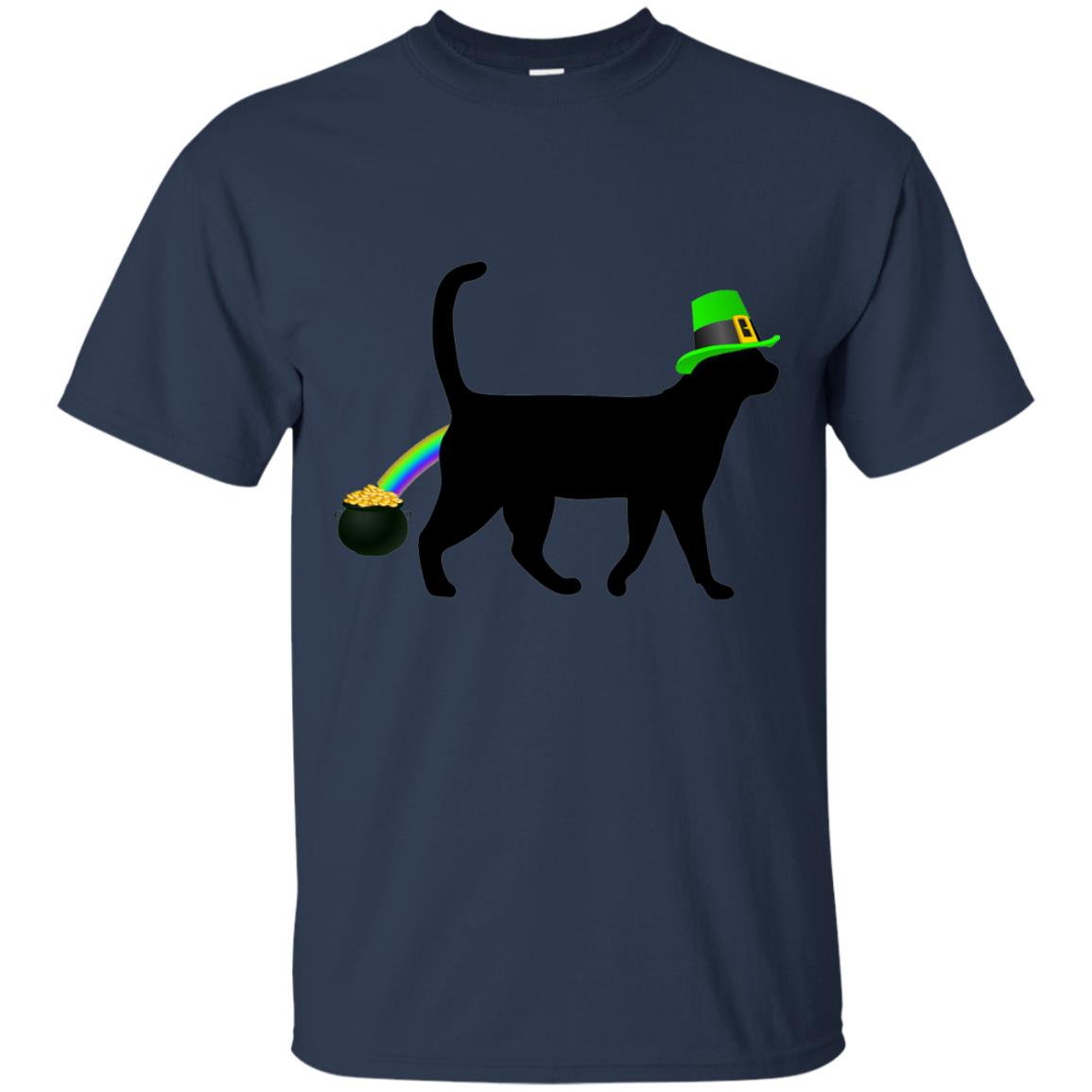 Cat Leprechaun Funny Cat Saint Patrick_s Day T-shirt Navy