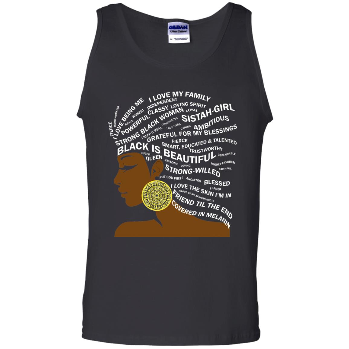 Black Is Beautiful Black History Month Word Art T-shirt Black