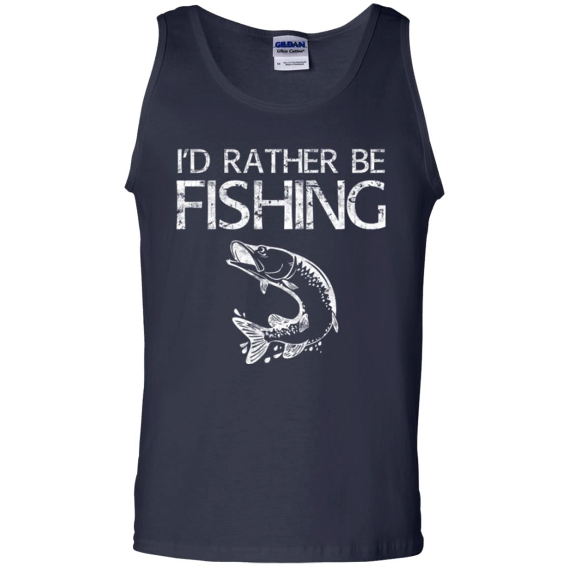 Funny Fisherman T-shirt I_d Rather Be Fishing Navy