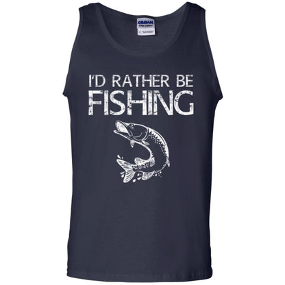 Funny Fisherman T-shirt I_d Rather Be Fishing Navy