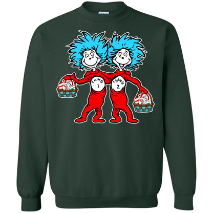 Dr. Seuss Thing 1 Thing 2 Easter Egg T-shirt Forest Green