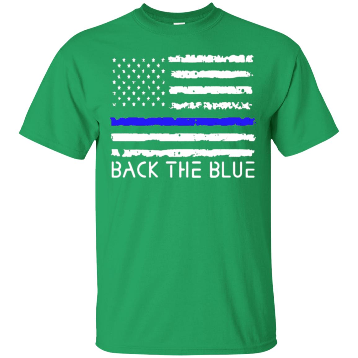 Thin Blue Line T-shirt Back The Blue Irish Green