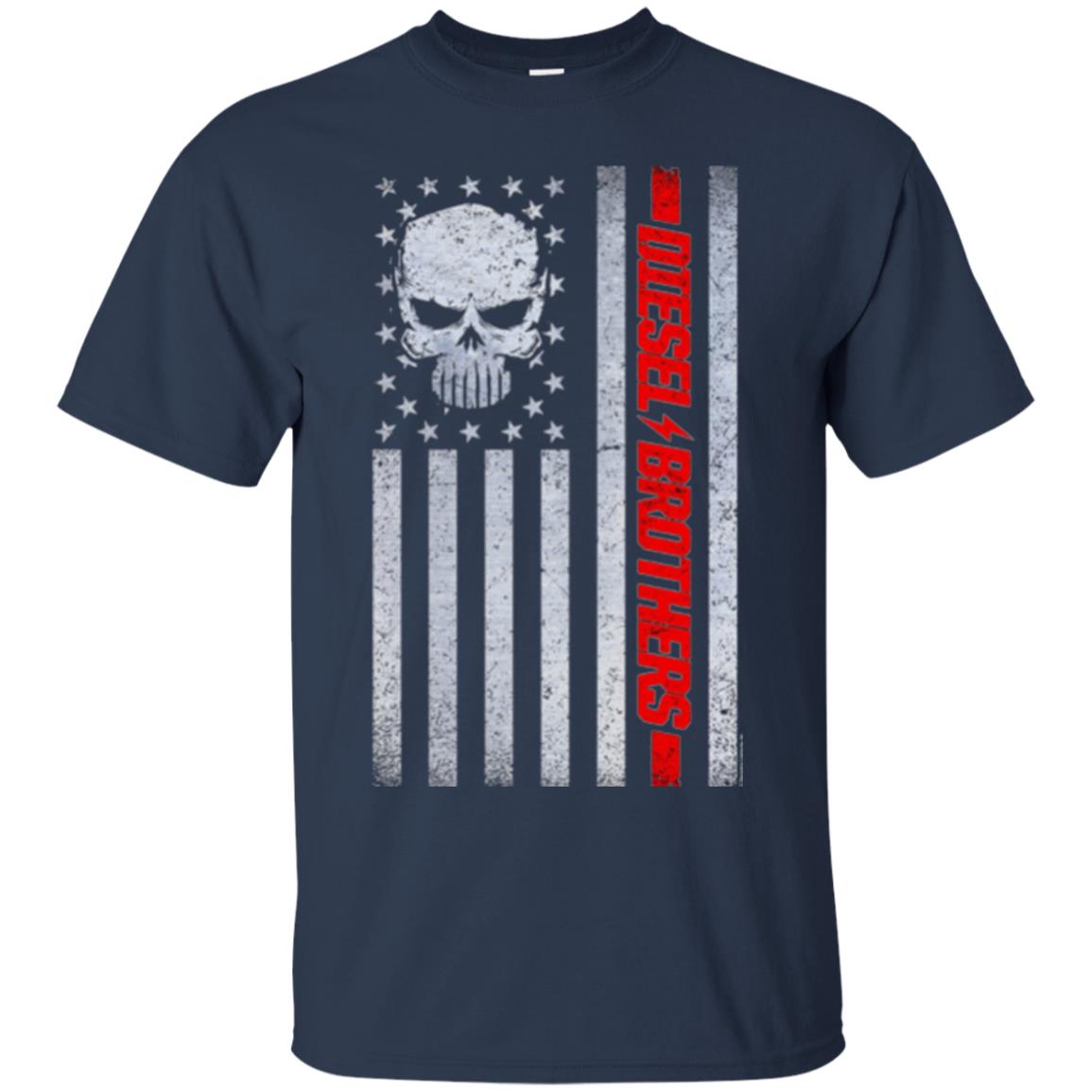 Skull T-shirt Diesel Brothers Grungy American Flag Navy