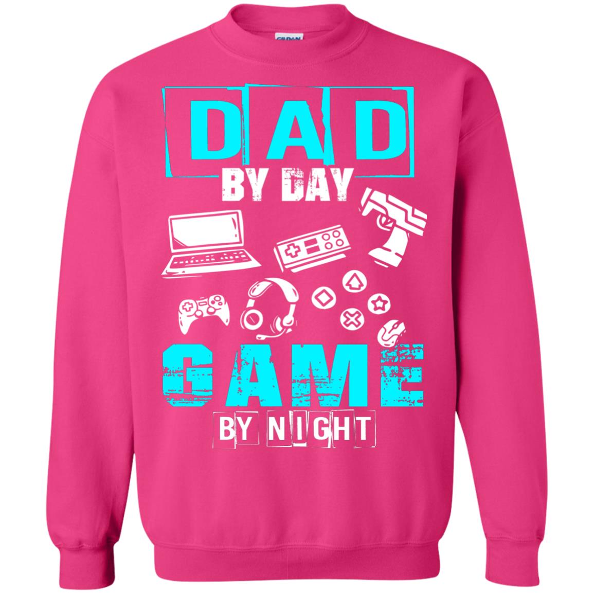 Dad By Day Gamer By Night Gamer T-shirt Heliconia