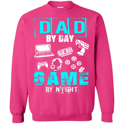 Dad By Day Gamer By Night Gamer T-shirt Heliconia