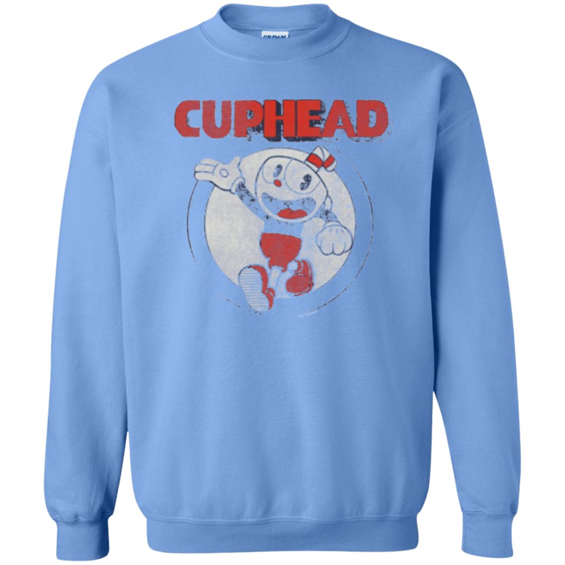 Cuphead T-shirt Cuphead Waving Circle Portrait Carolina Blue