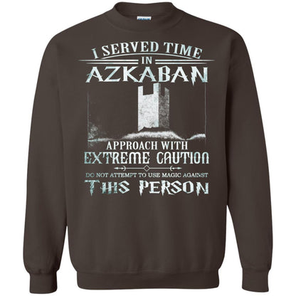 I Served Time In Azkaban Approach With Extreme Caution Harry Potter Fan T-shirt Dark Chocolate